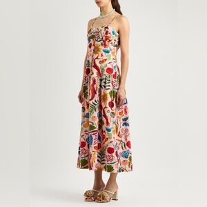 Farm Rio Bright Farm Strapless Linen Midi Dress Size M